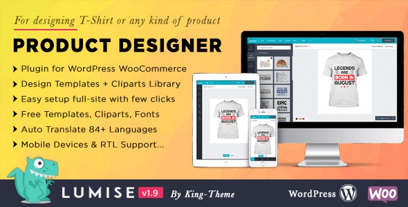 Download Free Lumise 1.8 - Product Designer for WooCommerce WordPress